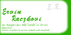 ervin raczkovi business card